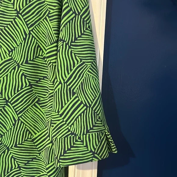 Women’s Katherine Green & Blue Way V Neck Nylon & Spandex Sheath Dress Size L - Picture 4 of 9